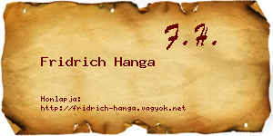 Fridrich Hanga névjegykártya